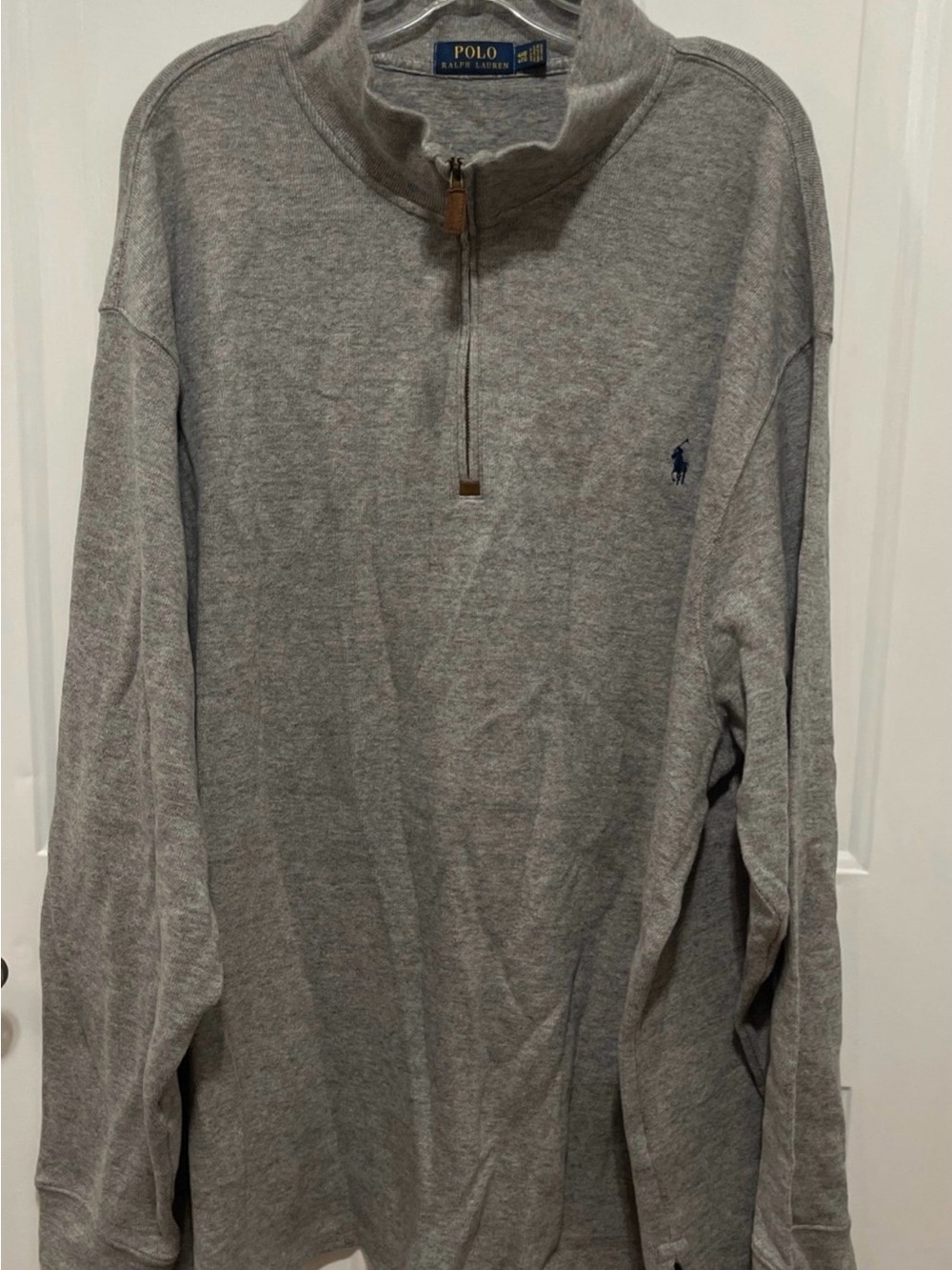 POLO RALPH LAUREN PULLOVER SHIRT MEN 4XB / 4TG GRAY 1/4 ZIP